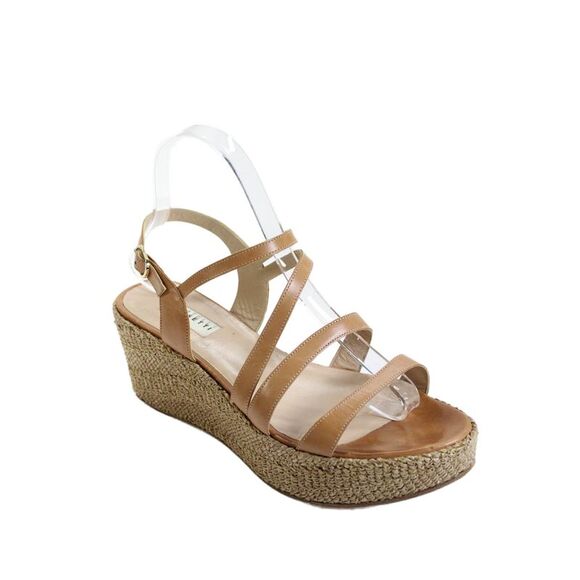 Fratelli Rossetti Shoes - Fratelli Rossetti Womens Platform Slingbacks Wedge Sandals Brown Size 37.5 7.5